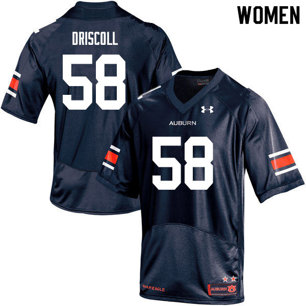 Women #58 Jack Driscoll Auburn Tigers College Football Jerseys Sale-Navy